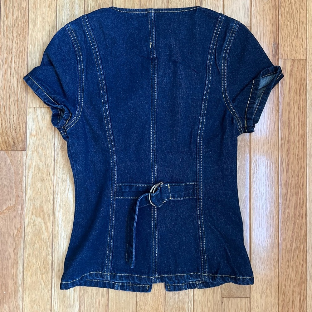 Peppermayo Dark Blue Denim Button-Down Top - Picture 3 of 6